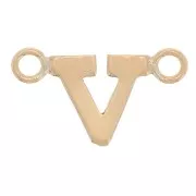 Intercalaire lettre alphabet 6x11 mm - V - Gold filled (or laminé) x1