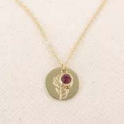 Breloque pierre de naissance 6 mm oxyde zirconium Février Acier inox 304L  Amethyst