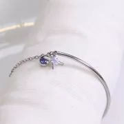 Breloque pierre de naissance 6 mm oxyde zirconium Décembre Acier inox 304L  - Blue