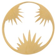 Intercalaire rond irrégulier 12 mm - motif soleil - Acier inox 316L Doré