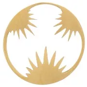 Intercalaire rond irrégulier 12 mm - motif soleil - Acier inox 316L Doré