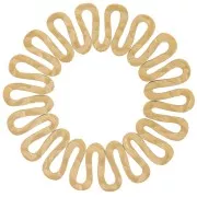 Pendentif rond martelé - motif vagues 35 mm - Acier inoxydable 304L Doré x1