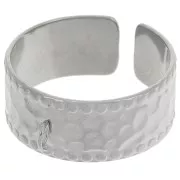 Bague large martelée réglable et anneau ouvert - T.53 à 58 Acier inoxydable 316L