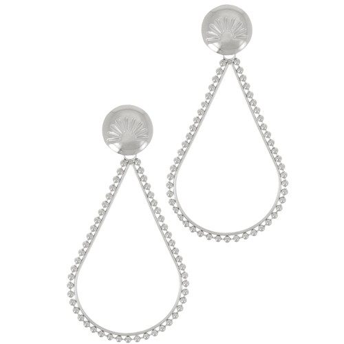Boucles d'oreilles pendantes gouttes 52x25 mm Acier inox 316L x2