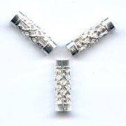 Tubes filigranés 12x4 mm  argenté x6