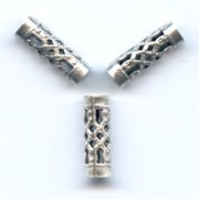 Tubes filigranés 12x4 mm argenté vieilli x6|raw }}