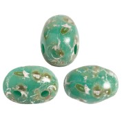 Perles en verre Samos® par Puca® 7x5 mm - Opaque Green Turquoise Rembrandt x10g