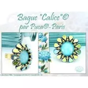 Cabochon rond en verre par Puca® 18 mm - Milky Turquoise x1