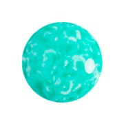 Cabochon rond en verre par Puca® 18 mm - Milky Green Turquoise x1|raw }}