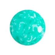 Cabochon rond en verre par Puca® 18 mm - Milky Green Turquoise x1