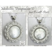 Cabochon rond en verre par Puca® 25 mm - Milky White x1