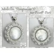 Cabochon rond en verre par Puca® 25 mm - Milky White x1