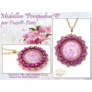 Cabochon rond en verre par Puca® 25 mm - Milky Light Amethyst x1