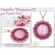 Cabochon rond en verre par Puca® 25 mm - Milky Light Amethyst x1