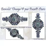 Cabochon rond en verre par Puca® 18 mm - Frost Jade Travertin x1