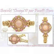 Cabochon rond en verre par Puca® 18 mm - Frost Sweet Pink Bronze x1