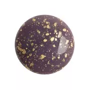Cabochon rond en verre par Puca® 18 mm - Frost Parme Gold Splash x1