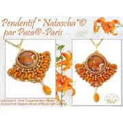 Cabochon rond en verre par Puca® 25 mm - Frost Tangerine Bronze x1