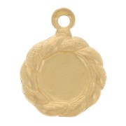 Pendentif rond 9 mm effet tressé pour cabochon 5 mm - Gold filled (or laminé) x1|raw }}