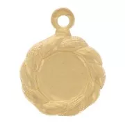 Pendentif rond 9 mm effet tressé pour cabochon 5 mm - Gold filled (or laminé) x1