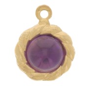 Pendentif rond 9 mm effet tressé pour cabochon 5 mm - Gold filled (or laminé) x1