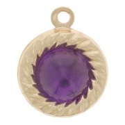 Pendentif rond évidé 9 mm effet corde pour cabochon 5 mm - Gold filled (or laminé)