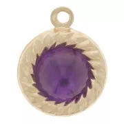 Pendentif rond évidé 9 mm effet corde pour cabochon 5 mm - Gold filled (or laminé)