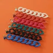 Maillon ovale torsadé en acrylique 39x34 mm - Corail x1