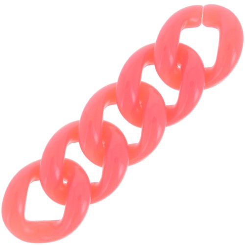 Maillon ovale torsadé en acrylique 21x18 mm - Corail x1