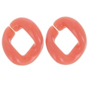 Maillon ovale torsadé en acrylique 21x18 mm - Brique x1