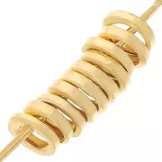 Perles rondelles heishi - 3x0.8 mm - Doré à l'or fin x25