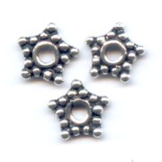 Perles rondelles fleur 6 mm en Argent 925 x10