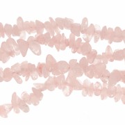 Perles chips 5 - 8 mm en pierre gemme  - Quartz Rose x78cm|raw }}