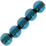 Perles en résine transparente 6 mm - Bleu canard x10