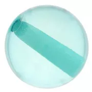 Perle en résine transparente 10 mm - Bleu caraïbe x1