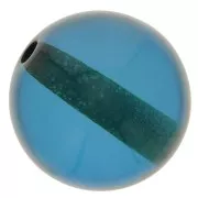 Perle en résine transparente 10 mm - Bleu canard x1