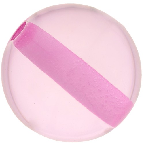 Perle en résine transparente 12 mm - Rose x1