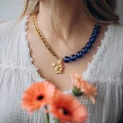 Perle en résine transparente 14 mm - Rose x1