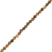 Perles rondes facettées 3 mm pierre gemme - Oeil de tigre x39cm|raw }}