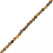 Perles rondes facettées 3 mm pierre gemme - Oeil de tigre x39cm