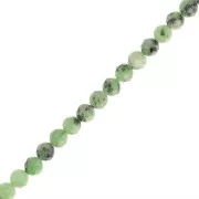 Perles rondes facettées 4 mm pierre gemme - Rubis Zoisite x39cm