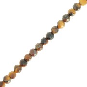 Perles rondes facettées 4 mm pierre gemme  - Oeil de tigre x38cm|raw }}