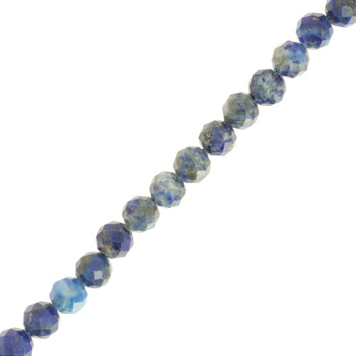 Perles rondes facettées 4 mm pierre gemme - Lapis lazuli x39cm