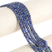 Perles rondes facettées 4 mm pierre gemme - Lapis lazuli x39cm