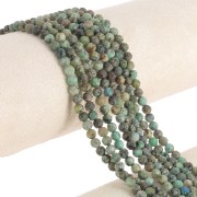 Perles rondes facettées 4.5 mm pierre gemme - Turquoise africaine - Jaspe x39cm