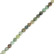Perles rondes 3.5 mm pierre gemme - Turquoise africaine - Jaspe x39cm
