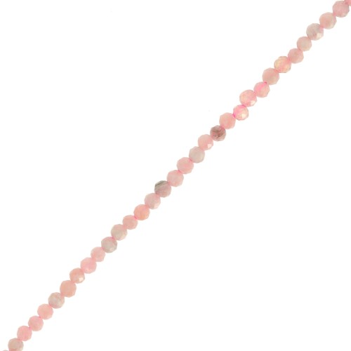 Perles rondes facettées 2 mm pierre gemme - Thulite x39cm