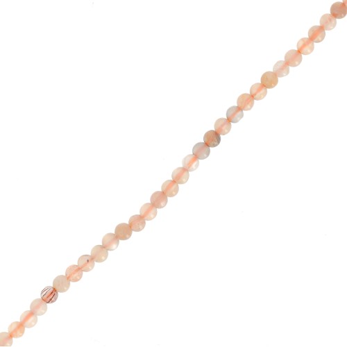 Perles rondes 2 mm pierre gemme - Mix de Pierre de lune Peach x40cm
