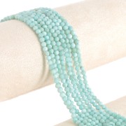 Perles rondes facettées 3.5 mm pierre gemme - Larimar x32cm