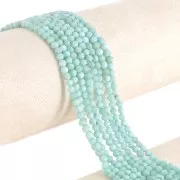 Perles rondes facettées 3.5 mm pierre gemme - Larimar x32cm